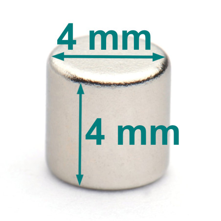 D4 x 4 / N38 - Neodymium-magnet (NdFeB)