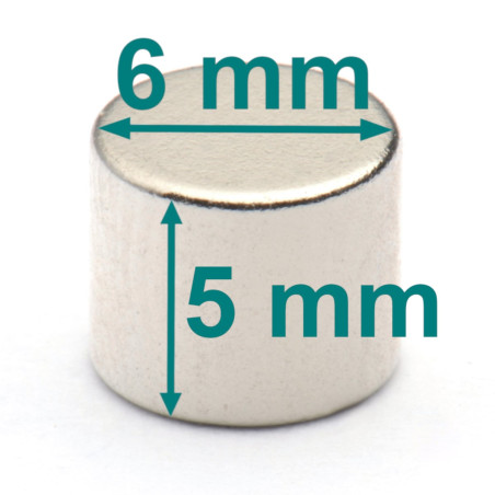 D6 x 5 / N38 - Neodymium magnet (NdFeB)