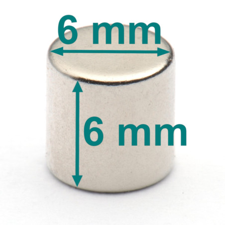 D6 x 6 / N38 - Neodymium magnet (NdFeB)