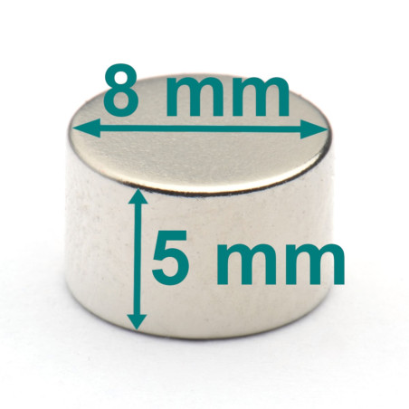 D8 x 5 / N38 - Neodymový magnet (NdFeB)