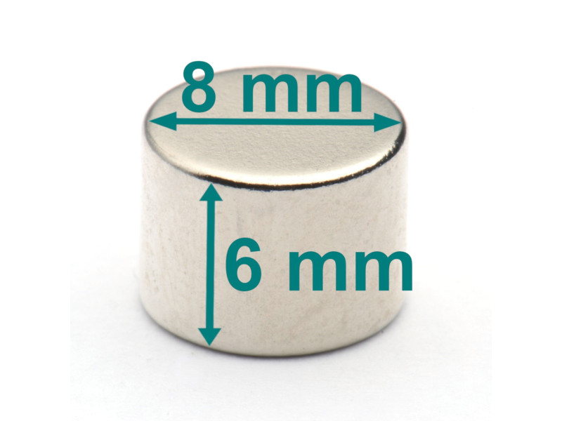 neodymium disc magnet D8x6 mm