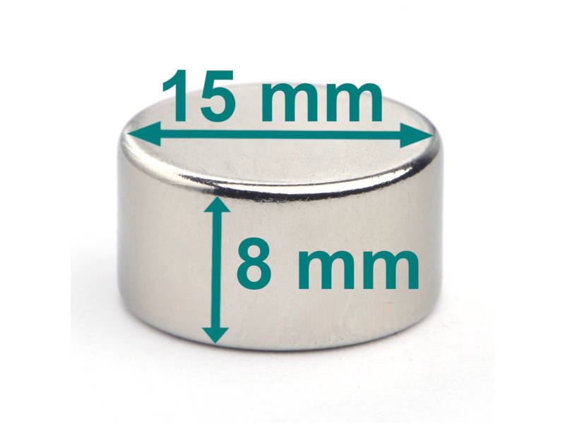 D15x8 neodymmagnet på skive