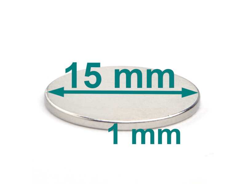 thin neodymium disc magnet D15x1