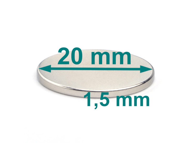 neodymium disc magnet D20x1,5