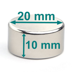 D20x10 neodymmagnet på skive
