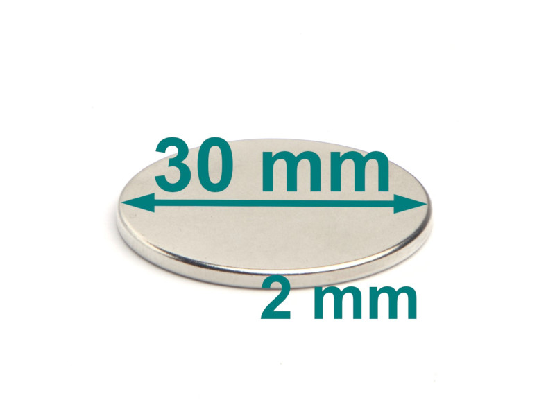thin flat neodymium disc magnet D30x2