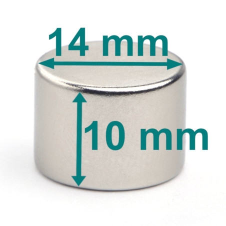 D14 x 10 / N38H - Neodymium magnet (NdFeB)