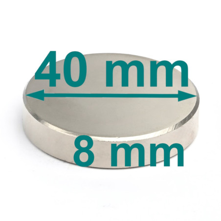 D40 x 8 / N42 - Neodymový magnet (NdFeB)