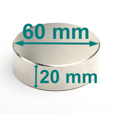 D60 x 20 / N38 - Neodymium magnet (NdFeB)