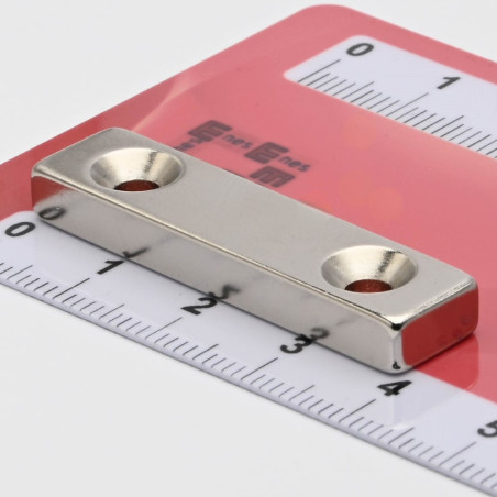 40 X 10 X 5 - D7,2/d3,6 / N38 - Neodym Magnet (NdFeB)