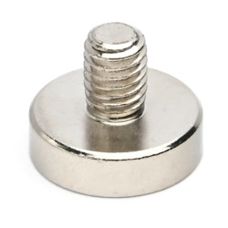 Mıknatıs, çap 16 mm, M6 dış dişli, neodimyum