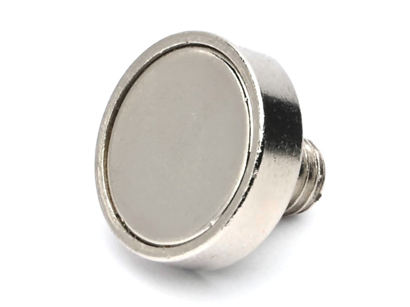 Mıknatıs, çap 16 mm, M6 dış dişli, neodimyum