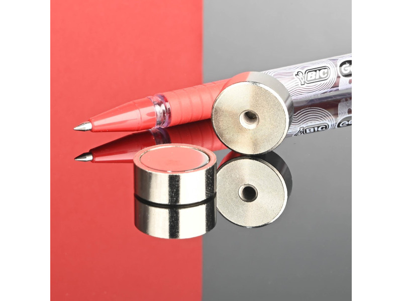 Magnete, diametro 19 mm, filettatura interna M4, altezza 8 mm, neodimio