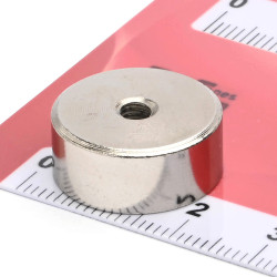 Магнит с диаметър 19 mm, вътрешна резба M4, височина 8 mm, неодимов