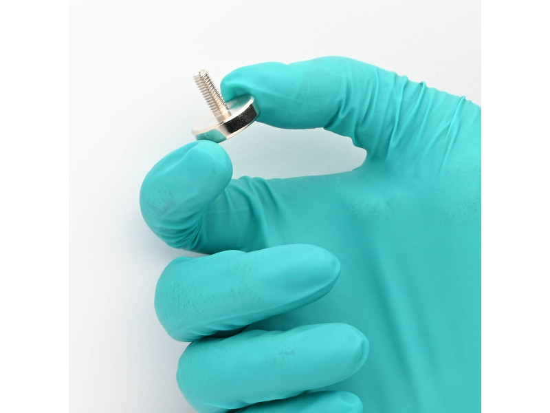 Mıknatıs, çap 20 mm, M5 dış dişli, yükseklik 18 mm, neodimyum