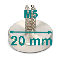 Magneet, diameter 20 mm, M5...