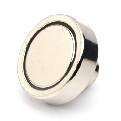 Magnet i hölje, diameter 20 mm, med skruvhylsa M4 - neodymium