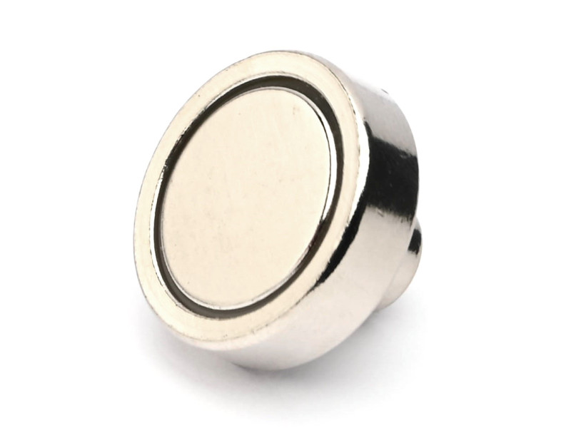 Magnet i hölje, diameter 20 mm, med skruvhylsa M4 - neodymium