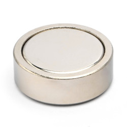 Magnet, diameter 29 mm, M5 innvendig gjenge, høyde 10 mm, neodymium