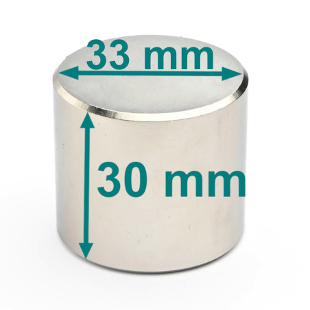 D33 x 30 / N42 - Neodímium mágnes (NdFeB)