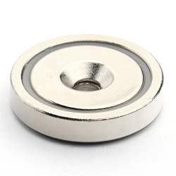 Gövde içinde mıknatıs, çap 32 mm, havşa başlı vida için delikli, neodimyum