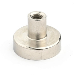 Magnet i hölje, diameter 16 mm, med skruvhylsa M4 - neodymium