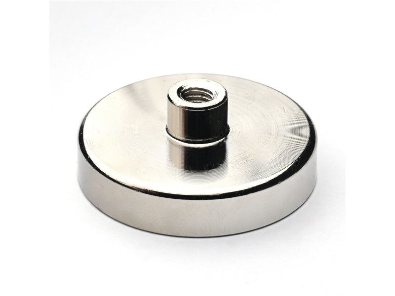 Magnet i hölje, diameter 40 mm, med skruvhylsa M6 - neodymium