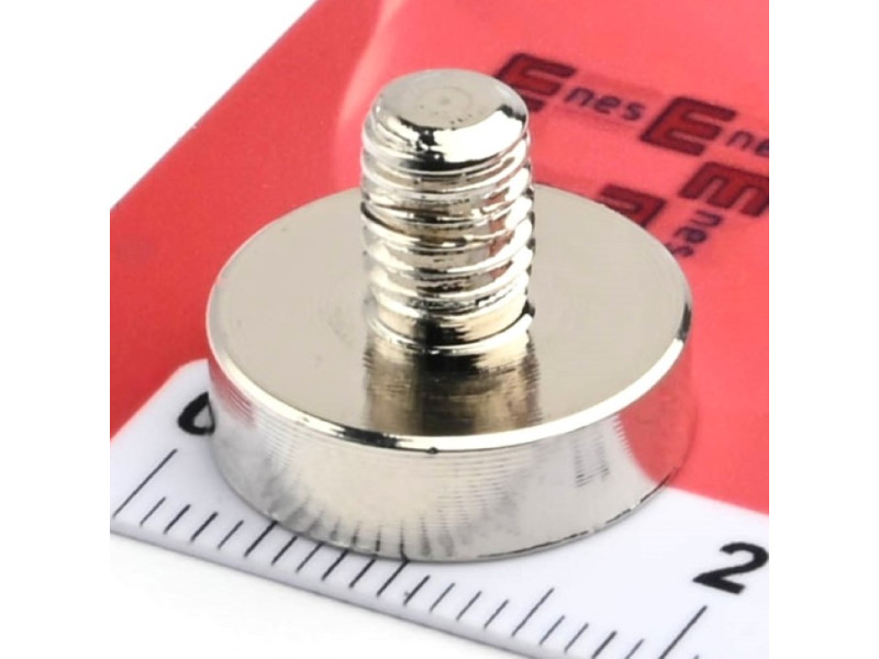Magnet, premer 16 mm, zunanji navoj M5, neodim
