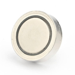 Magnet, diameter 16 mm, M5 utvändig gänga, neodymium