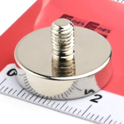 Magnet, premer 20 mm, zunanji navoj M5, neodim