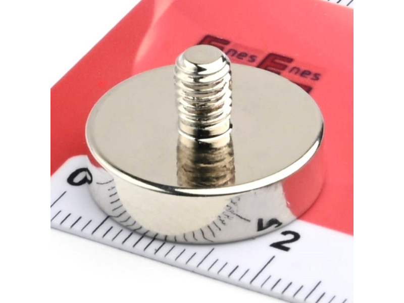 Magnet, premer 20 mm, zunanji navoj M5, neodim