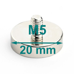 Magnet, diameter 20 mm, M5...