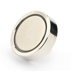 Magnet, diameter 25 mm, M6 utvendig gjenge, neodymium