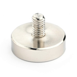 Mıknatıs, çap 25 mm, M6 dış dişli, neodimyum