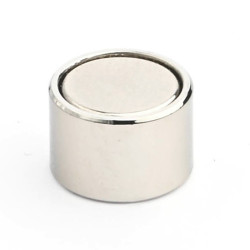 Mágnes, 12 mm átmérőjű, M4 belső menet, 8 mm magas, neodímium mágnes