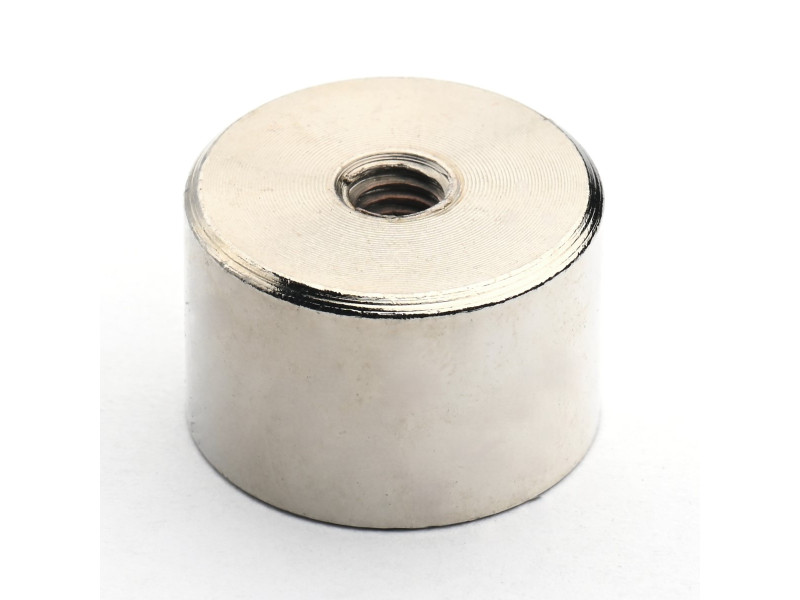 Mıknatıs, çap 20 mm, M5 iç dişli, yükseklik 13 mm, neodimyum