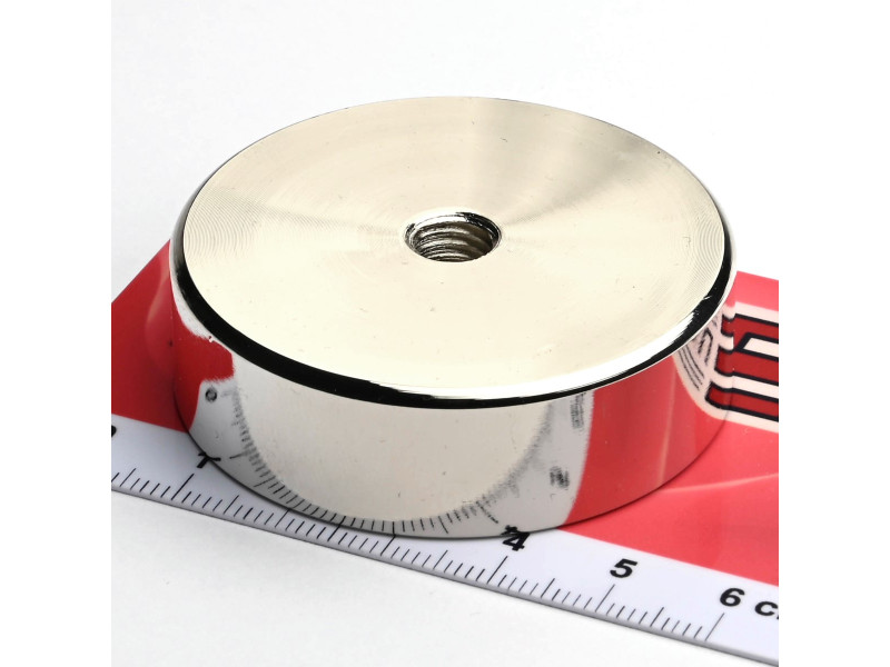 Magnet, priemer 50 mm, vnútorný závit M8, výška 15 mm, neodymový