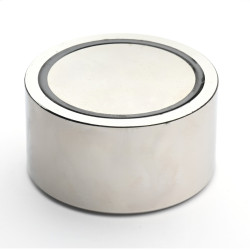 Magnet, diameter 75 mm, M12 innvendig gjenge, høyde 40 mm, neodymium