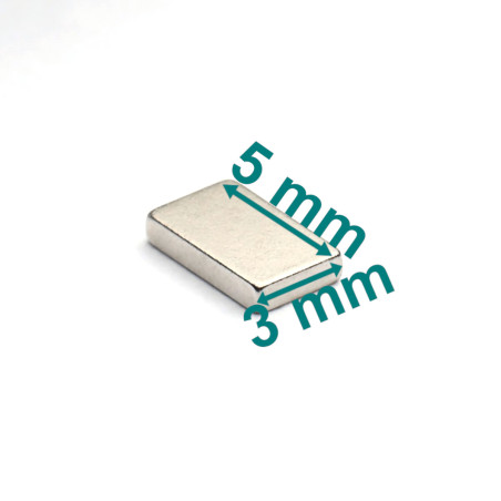 5 x 3 x 1 / N38 - Neodímium mágnes (NdFeB)