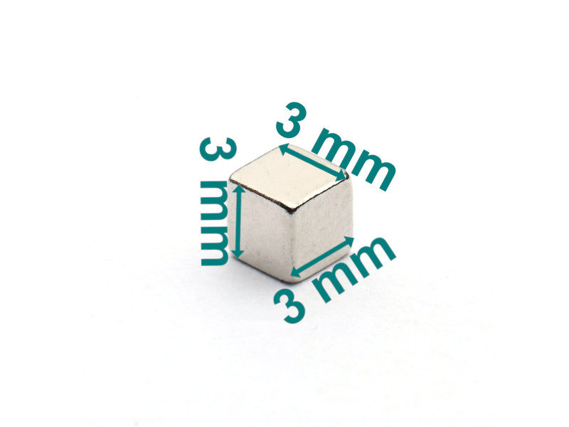 3 mm cube neodymium magnet N42