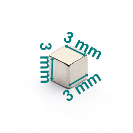 3 x 3 x 3 / N42 - Neodym Magnet (NdFeB)