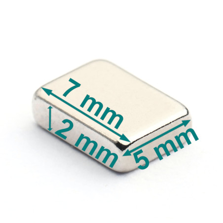 7 x 5 x 2 / N38 - Neodym Magnet (NdFeB)