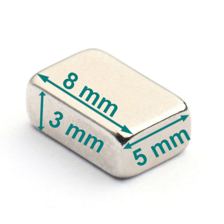 8 x 5 x 3 / N38 - Neodymium magnet (NdFeB)