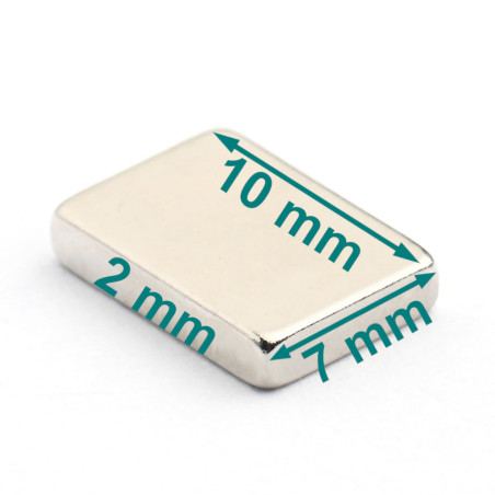 10 x 7 x 2 / N38 - magnet de neodim (NdFeB)