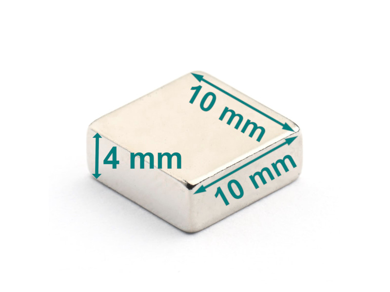 10x10x4 kvadratisk neodymmagnet