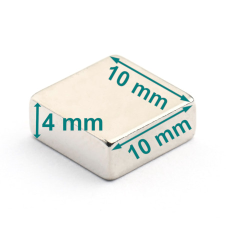 10 x 10 x 4 / N38 - Neodimio magnetas (NdFeB)