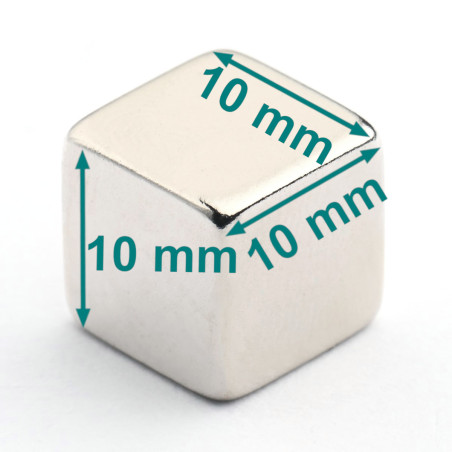 10 x 10 x 10 / N42 - Neodymiummagneet (NdFeB)