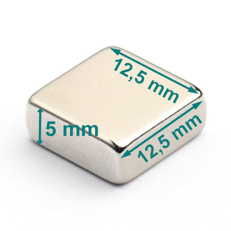 12,5 x 12,5 x 5 / N38 - Neodymium magnet (NdFeB)