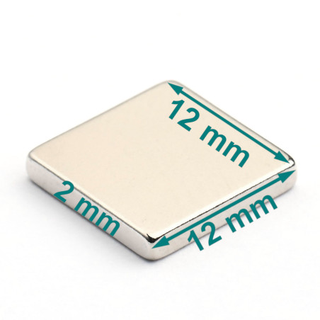 12 x 12 x 2 / N38 - Neodym Magnet (NdFeB)