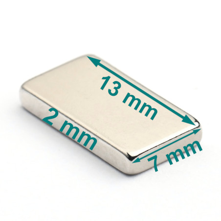 13 x 7 x 2 / N38 - Neodym Magnet (NdFeB)